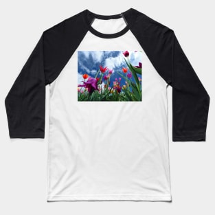 Multi color Tulips Baseball T-Shirt